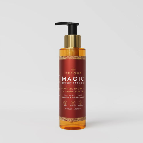Besque Original Magic Body Oil - Hydrating Body Oils for Women - 3.4 FL OZ Skin Care Body Oils for Women That Plump, Tighten & Firm Skin With Natural Ingredients, Made in UK